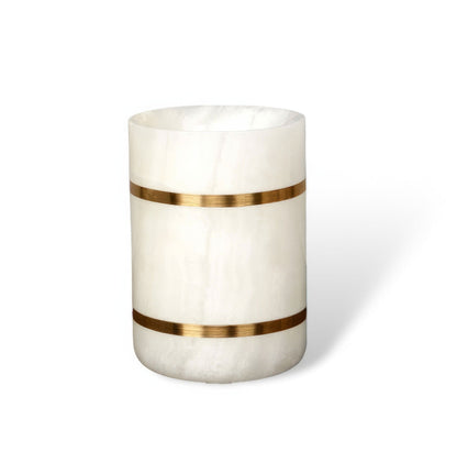 Modern Bathroom Decorative Cup with Gold Accent