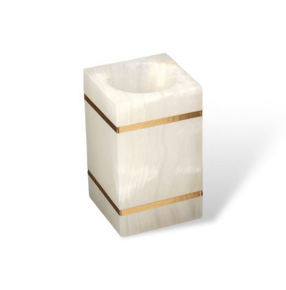 Modern Bathroom Decorative Cup with Gold Accent