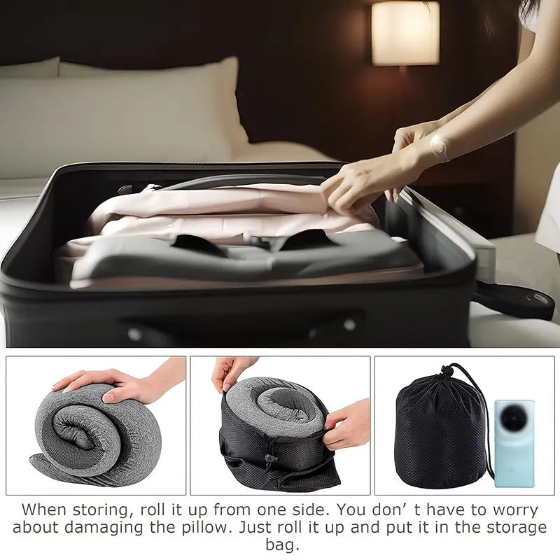 Travel Neck Pillow with Ergonomic Design for Comfort