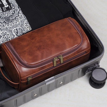 Luxury Travel Toiletry Bag – Leather with Waterproof Lining and YKK Zippers