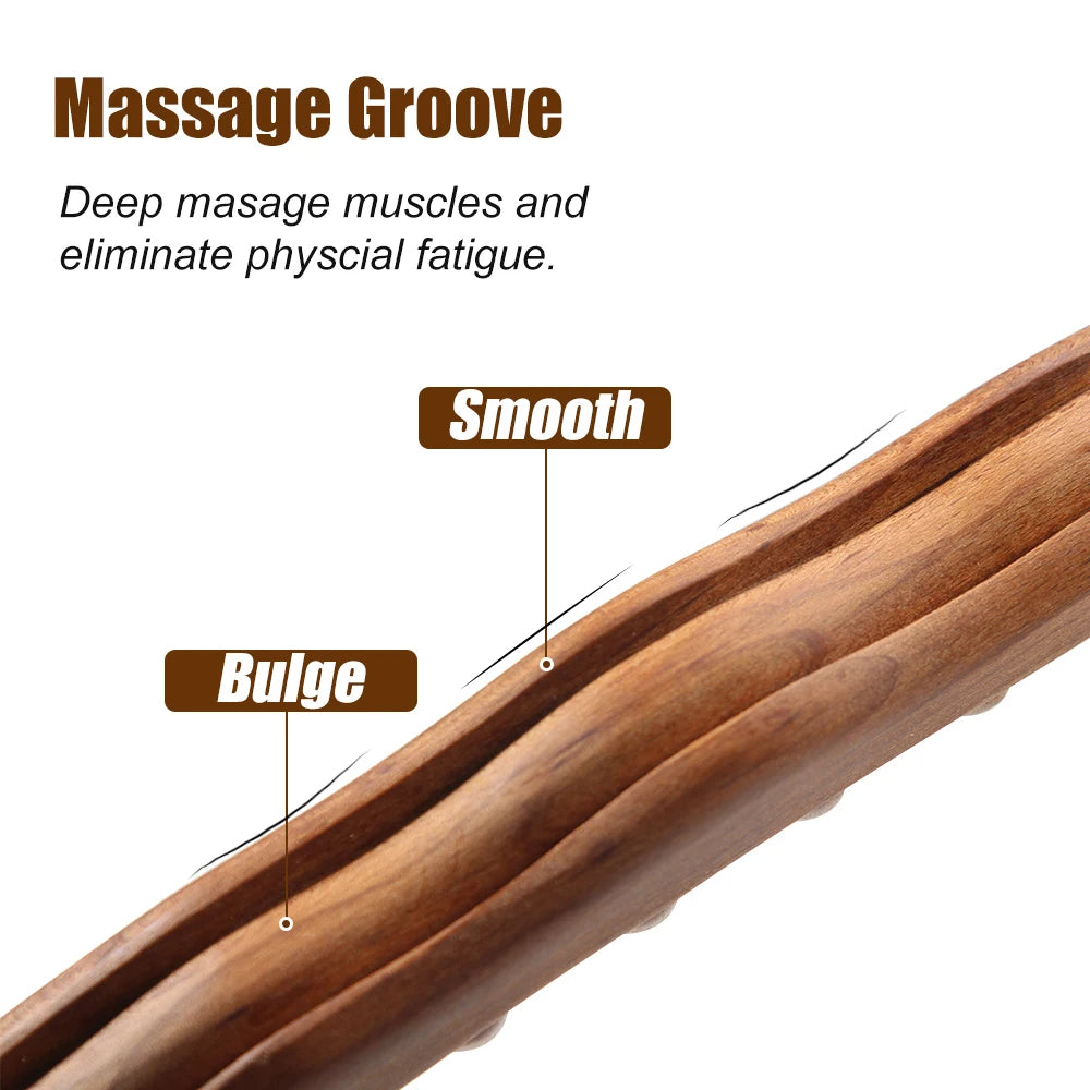 Natural Wood Gua Sha Massage Stick – 60 cm Tool for Deep Relaxation