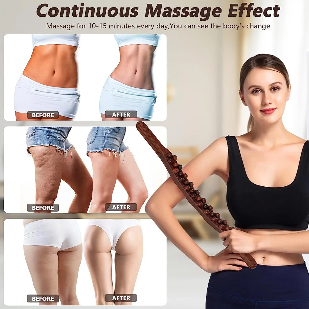 Natural Wood Gua Sha Massage Stick – 60 cm Tool for Deep Relaxation