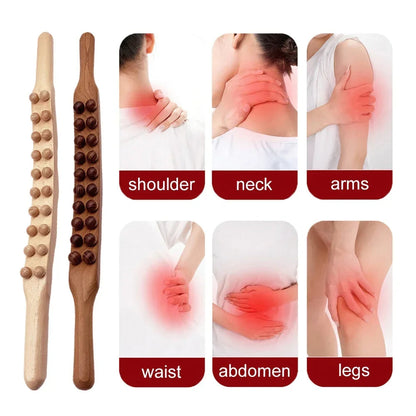 Natural Wood Gua Sha Massage Stick – 60 cm Tool for Deep Relaxation