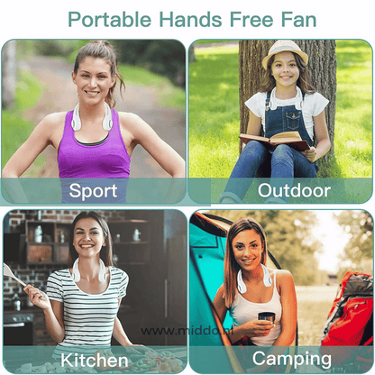 Portable Rechargeable Neck Fan for Instant Cooling Refreshment