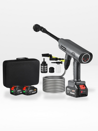 200 Bar High Pressure Cleaner Pack + Accessories with 2 Batteries