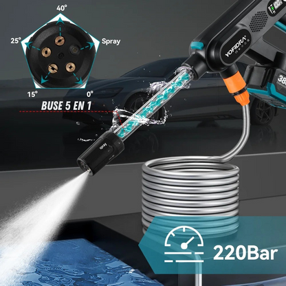 Portable High-Pressure Cleaner 220 Bar with 5 Functions
