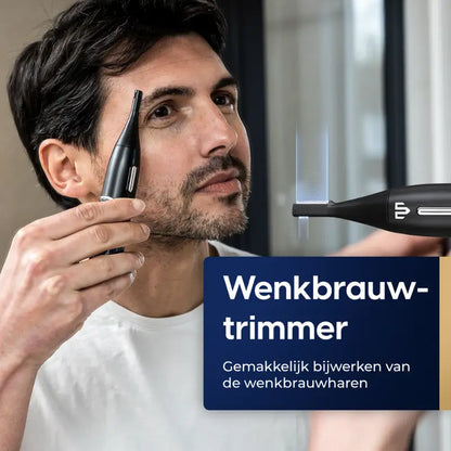 Nose and Eyebrow Trimmer with LCD Display and Waterproof IPX6 Design