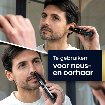 Nose and Eyebrow Trimmer with LCD Display and Waterproof IPX6 Design