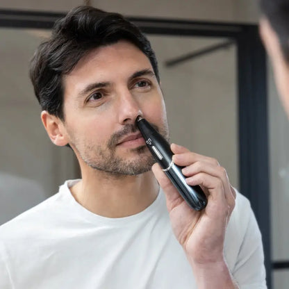 Nose and Eyebrow Trimmer with LCD Display and Waterproof IPX6 Design