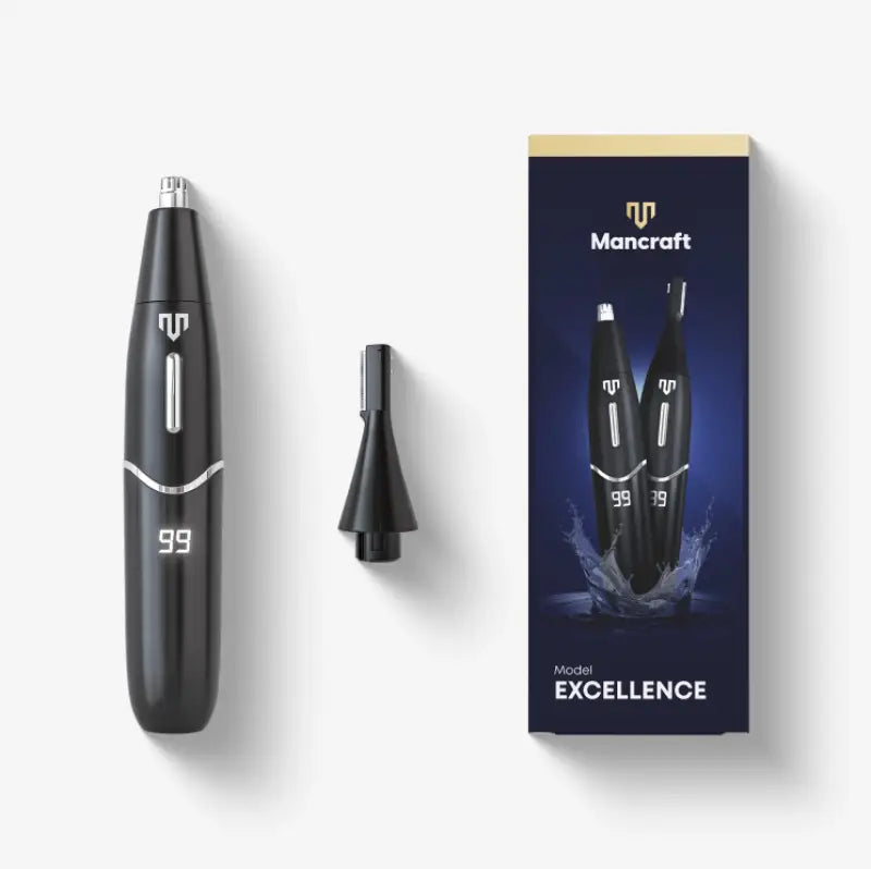 Nose and Eyebrow Trimmer with LCD Display and Waterproof IPX6 Design