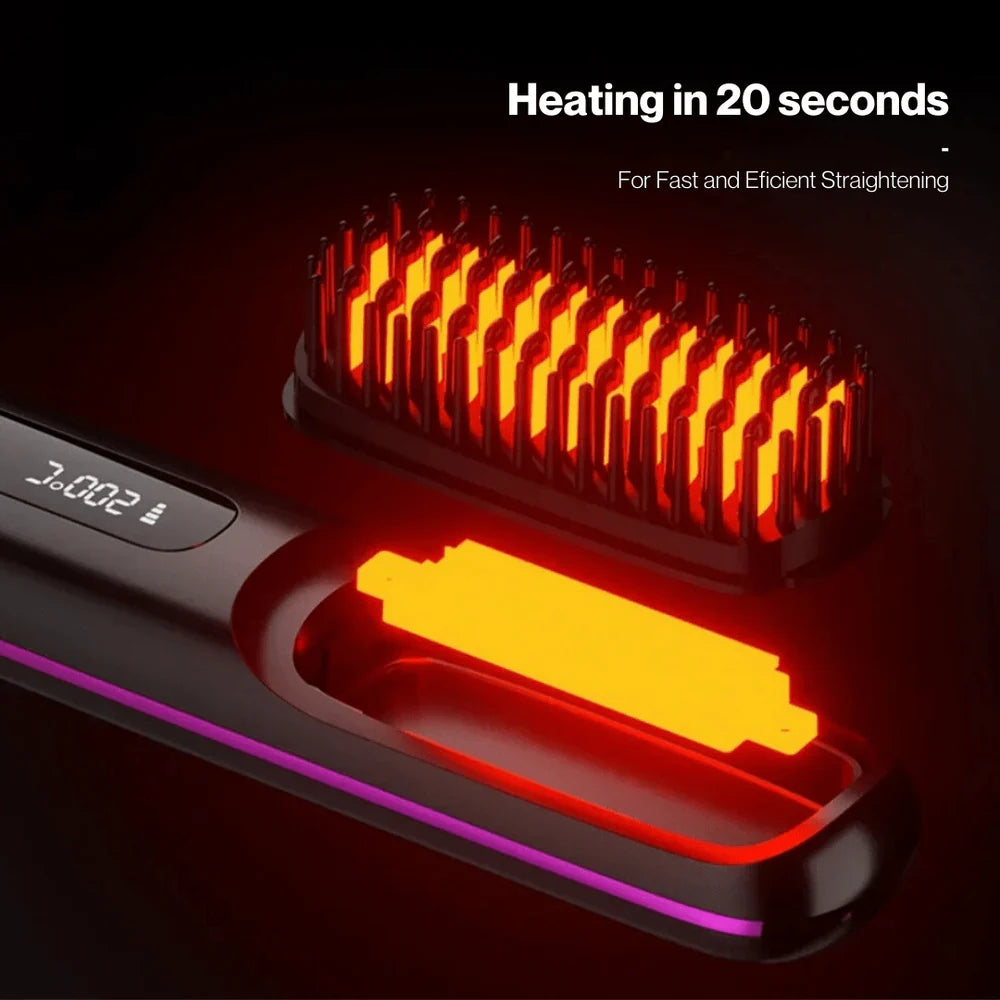 Electric LCD Hair Styler Comb for Smooth, Sleek, and Shiny Hair