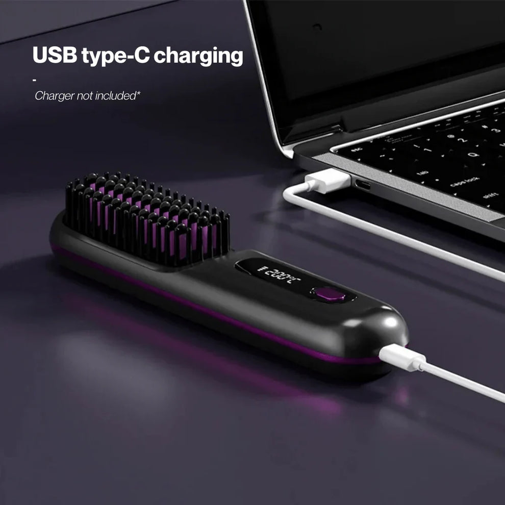 Electric LCD Hair Styler Comb for Smooth, Sleek, and Shiny Hair