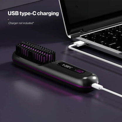 Electric LCD Hair Styler Comb for Smooth, Sleek, and Shiny Hair