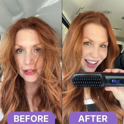 Electric LCD Hair Styler Comb for Smooth, Sleek, and Shiny Hair