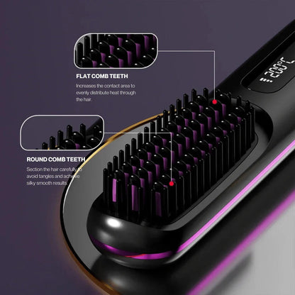 Electric LCD Hair Styler Comb for Smooth, Sleek, and Shiny Hair