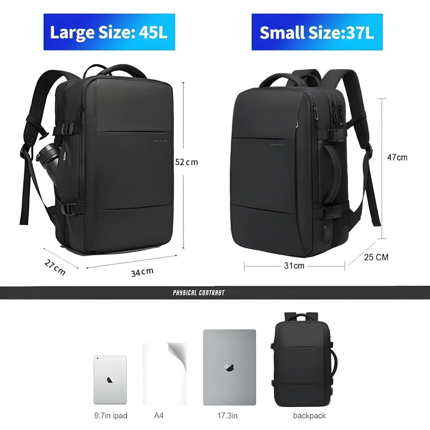 Versatile Traveler's Backpack with USB Charging