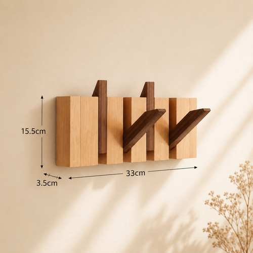 Wall-Mounted Piano Hanger Rack - Space-Saving Wooden Design