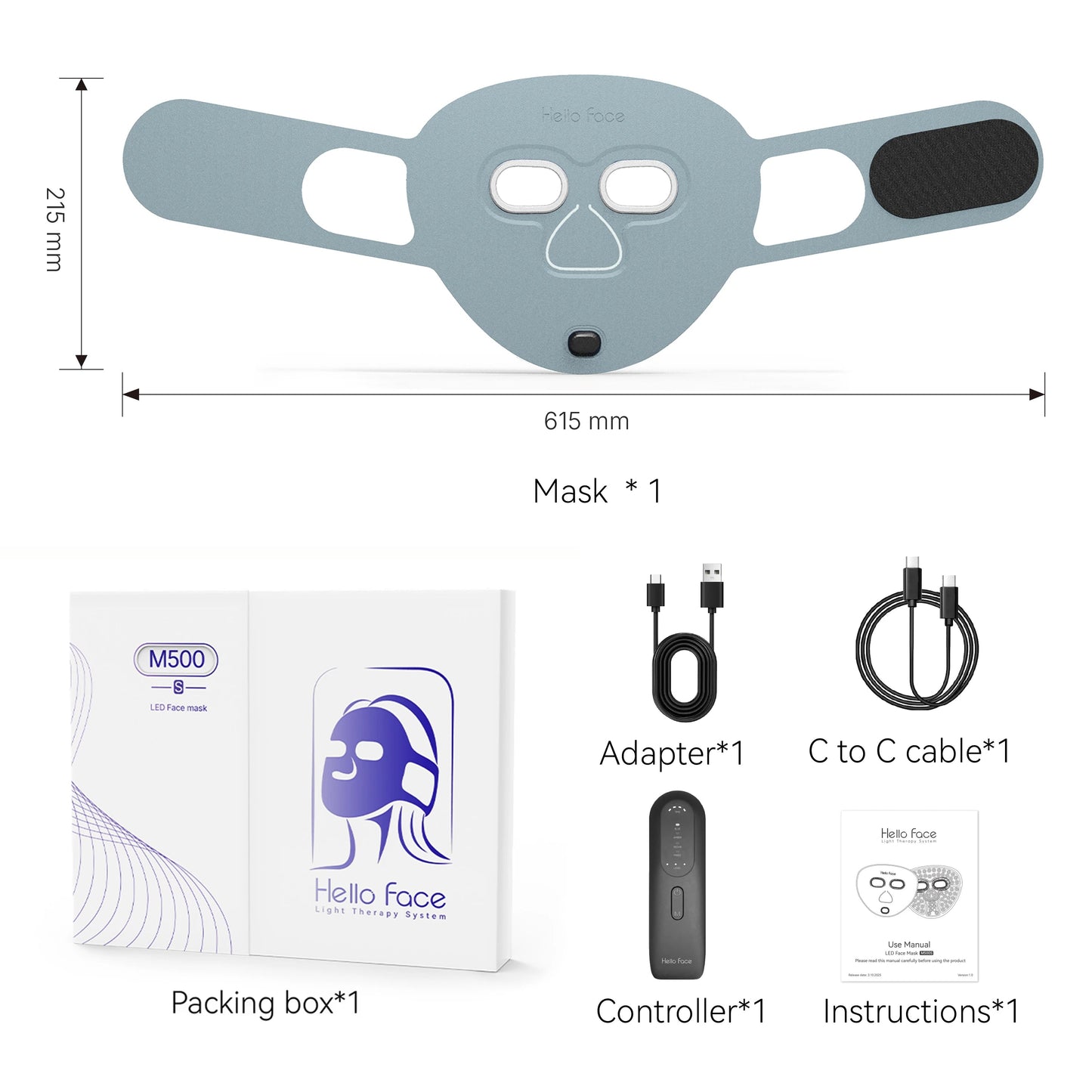 Wireless LED Facial Mask for Skin Treatment – Red, Blue, Near Infrared, 4 Modes