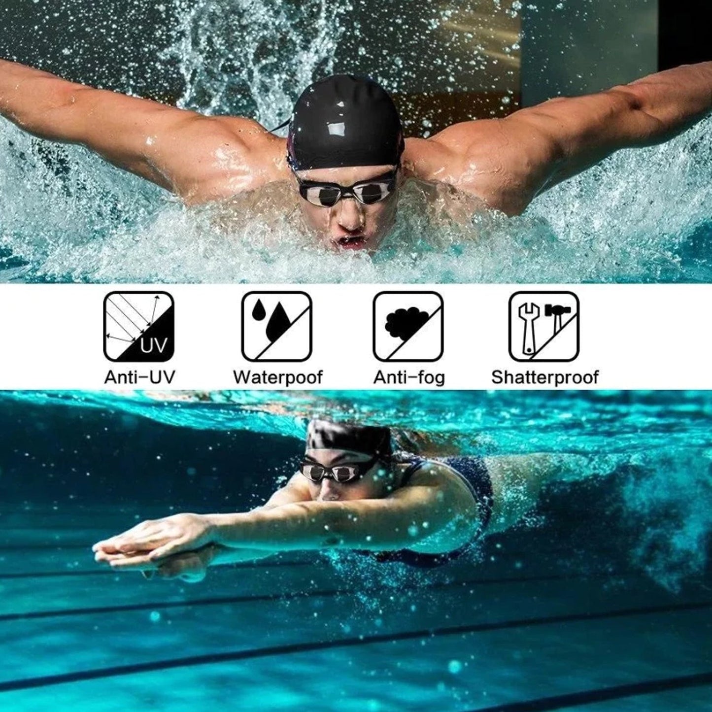 Professional Swimming Goggles with HD Anti-Fog Lenses