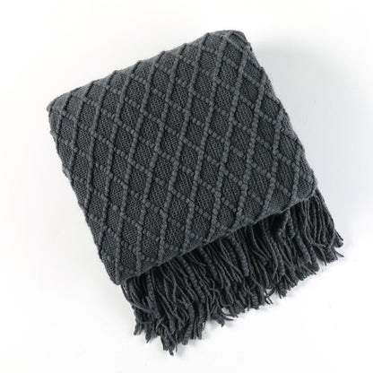 Cozy Knitted Throw Blanket for Comfortable Sofa Use