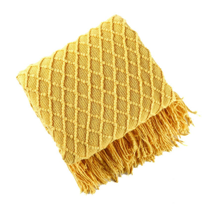 Cozy Knitted Throw Blanket for Comfortable Sofa Use