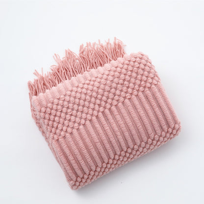 Cozy Knitted Throw Blanket for Comfortable Sofa Use