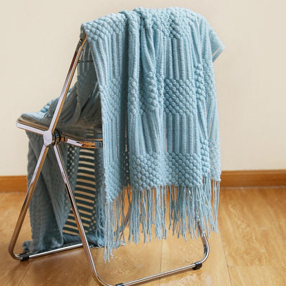 Cozy Knitted Throw Blanket for Comfortable Sofa Use