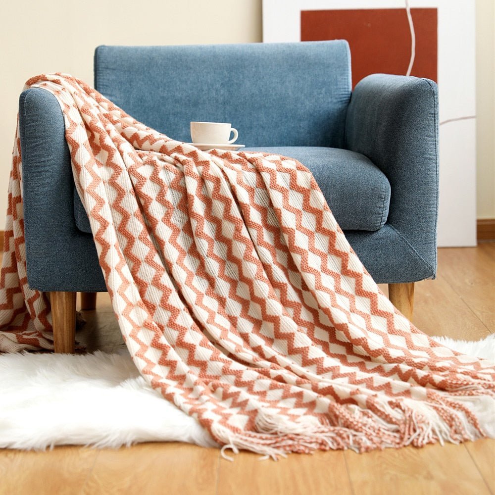 Cozy Knitted Throw Blanket for Comfortable Sofa Use