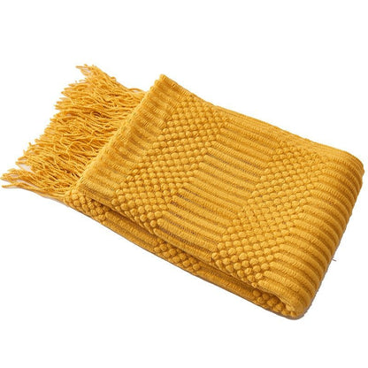 Cozy Knitted Throw Blanket for Comfortable Sofa Use