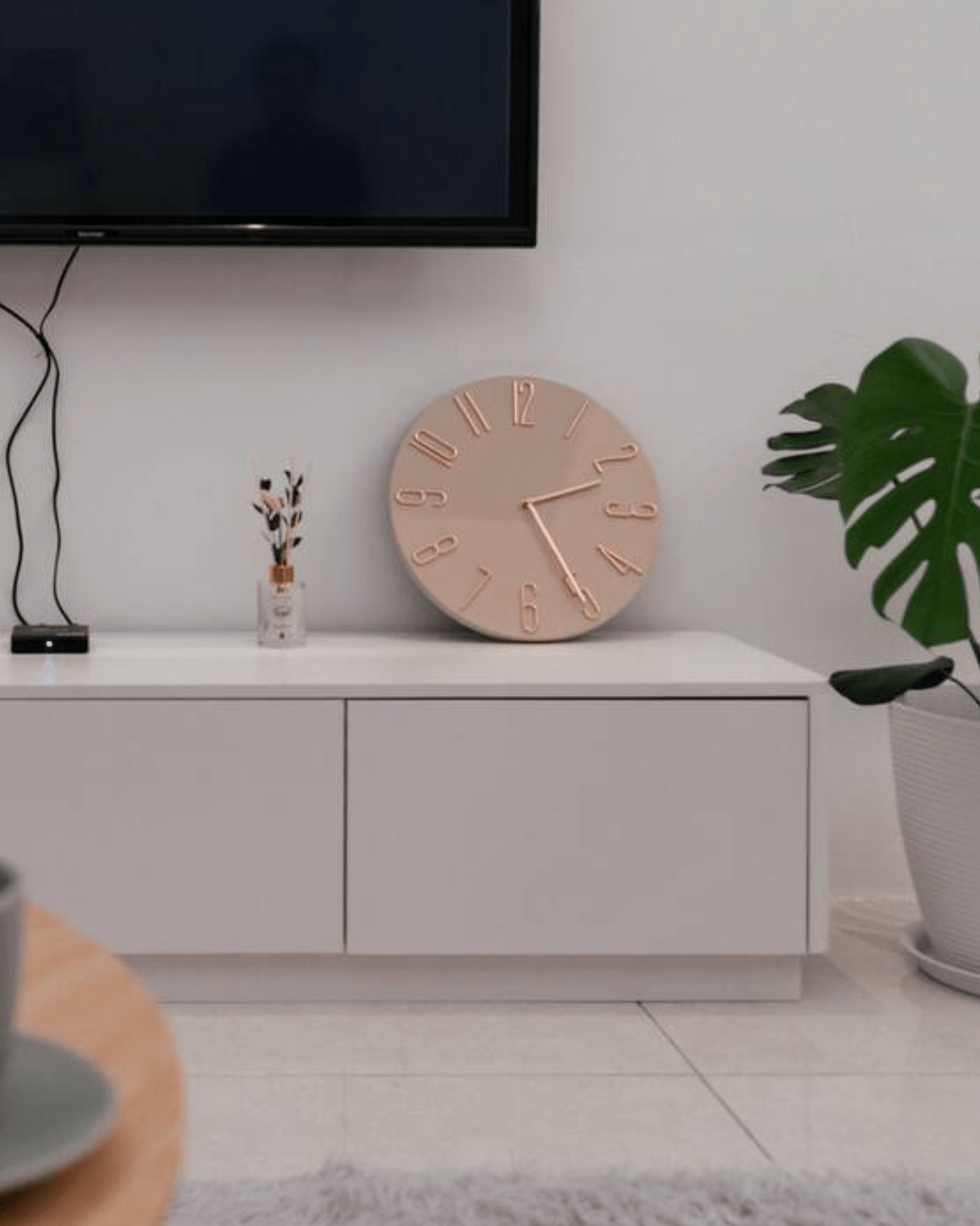 Wood-Look Minimalist Wall Clock