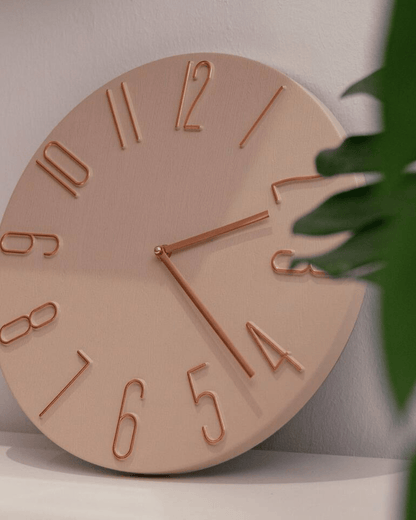 Wood-Look Minimalist Wall Clock