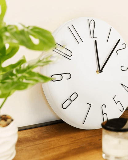 Wood-Look Minimalist Wall Clock