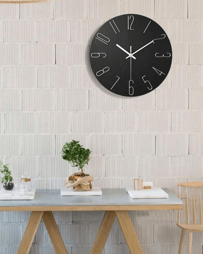 Wood-Look Minimalist Wall Clock