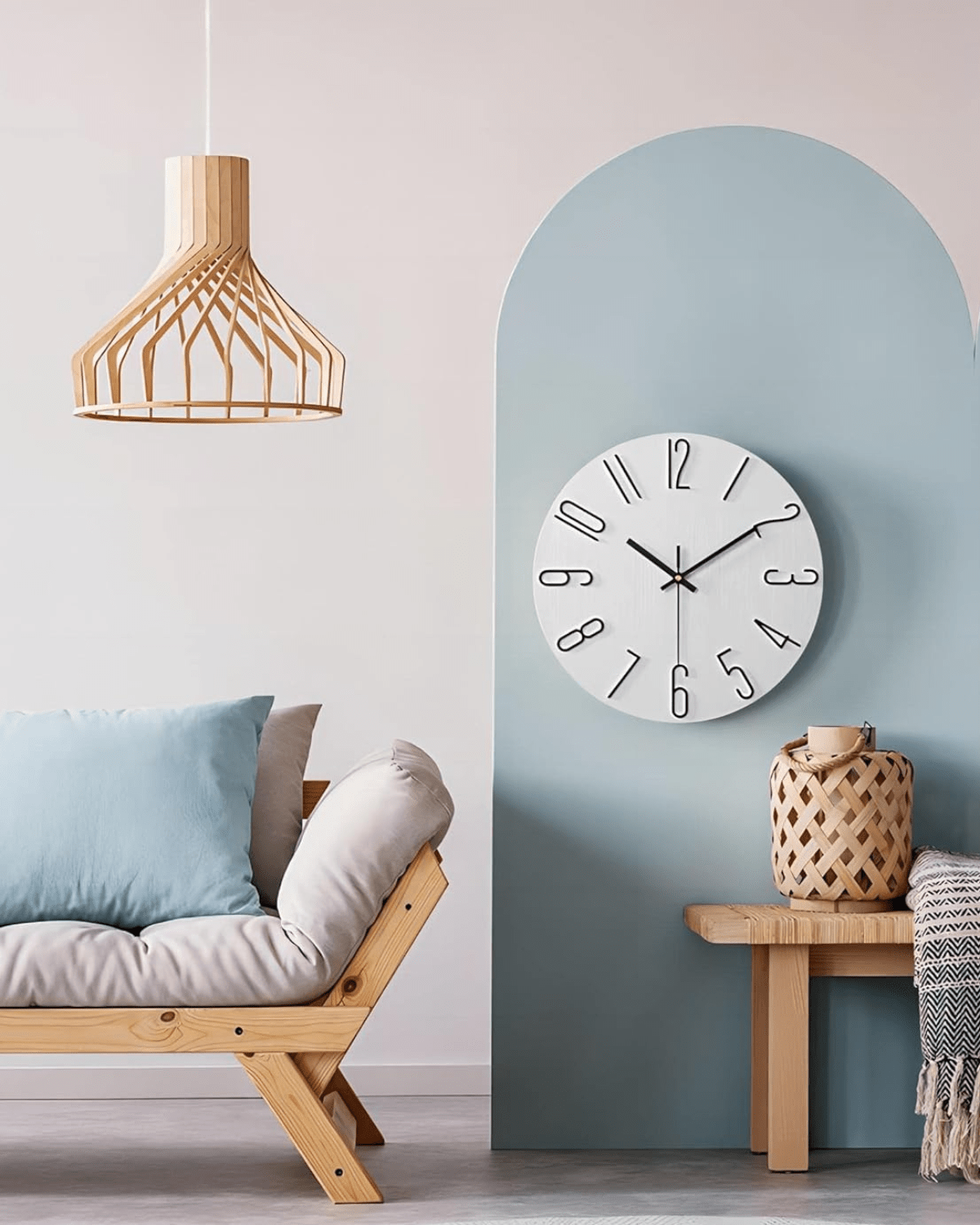 Wood-Look Minimalist Wall Clock
