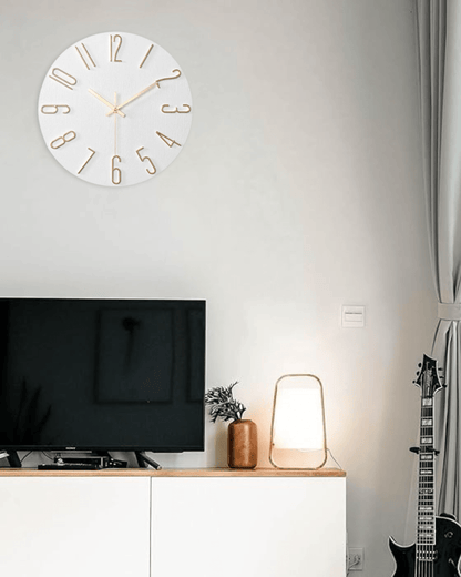 Wood-Look Minimalist Wall Clock