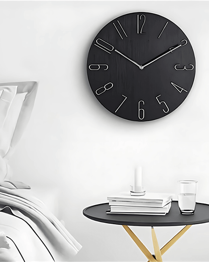 Wood-Look Minimalist Wall Clock