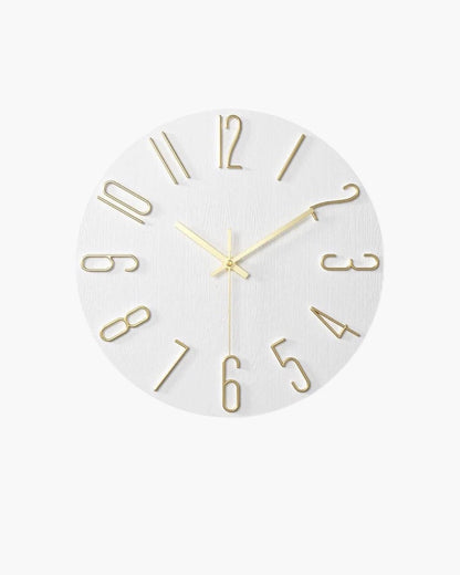 Wood-Look Minimalist Wall Clock