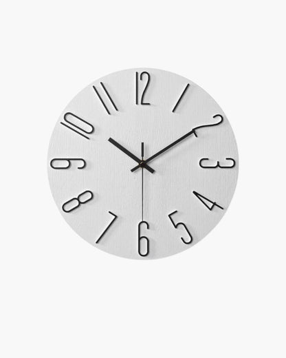 Wood-Look Minimalist Wall Clock