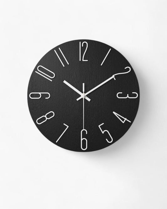 Wood-Look Minimalist Wall Clock