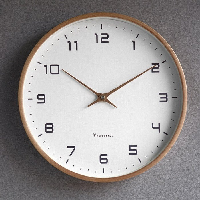 Silent Movement Wooden Wall Clock in Nordic Timber Design
