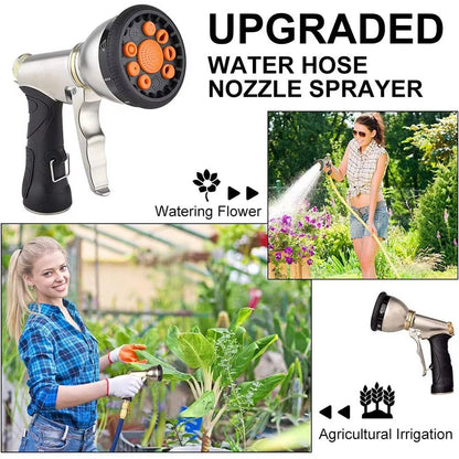 Durable Garden Hose Nozzle with 9 Spray Patterns