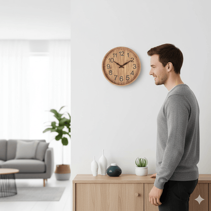 Tranquil Timber Wall Clock – Embrace Timeless Serenity