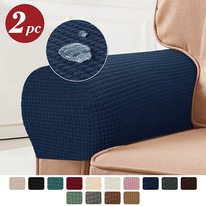 Stretch Armrest Covers – Spandex Chair & Sofa Slipcovers, Set of 2, Burgundy