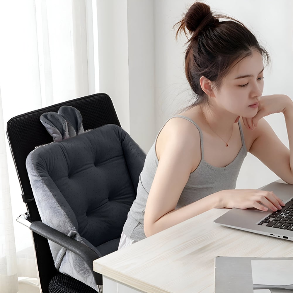 Luxurious Office Chair Support Cushion with Backrest and Fun Design
