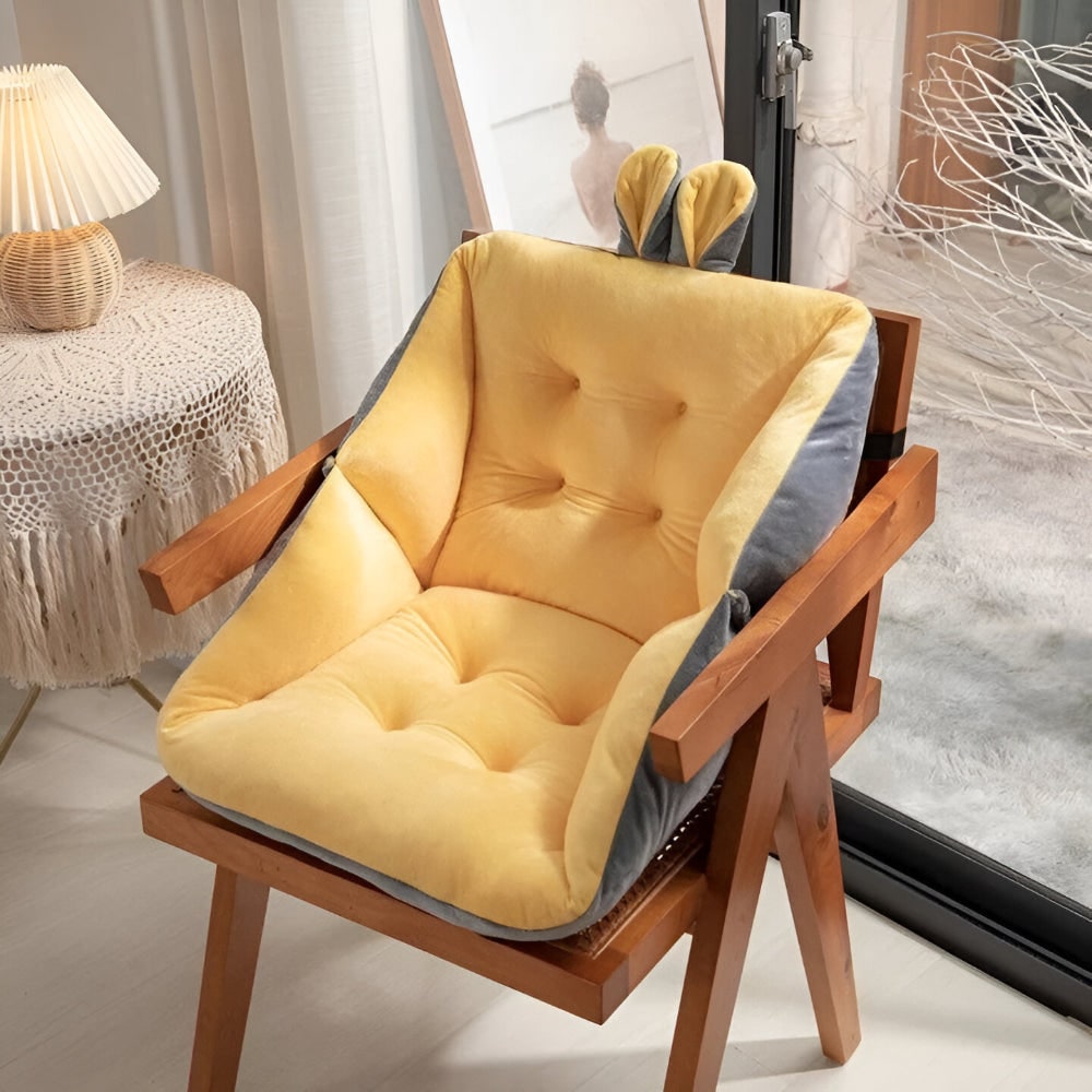 Luxurious Office Chair Support Cushion with Backrest and Fun Design