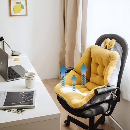 Luxurious Office Chair Support Cushion with Backrest and Fun Design