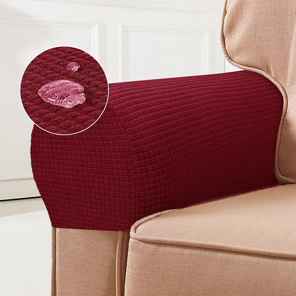 Stretch Armrest Covers – Spandex Chair & Sofa Slipcovers, Set of 2, Burgundy