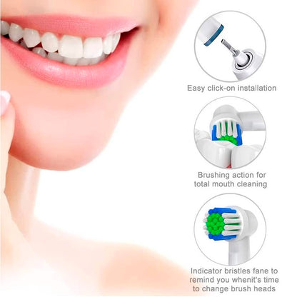 Replacement Toothbrush Heads Set of 4 for Oral-B