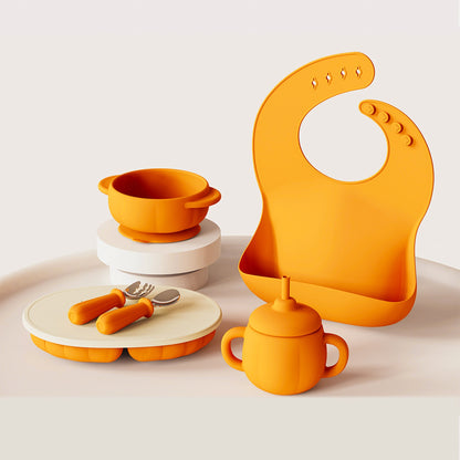 6-Piece Baby Weaning Set with Silicone Pumpkin Design