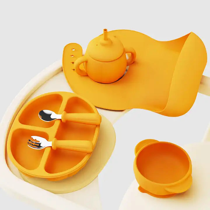 6-Piece Baby Weaning Set with Silicone Pumpkin Design